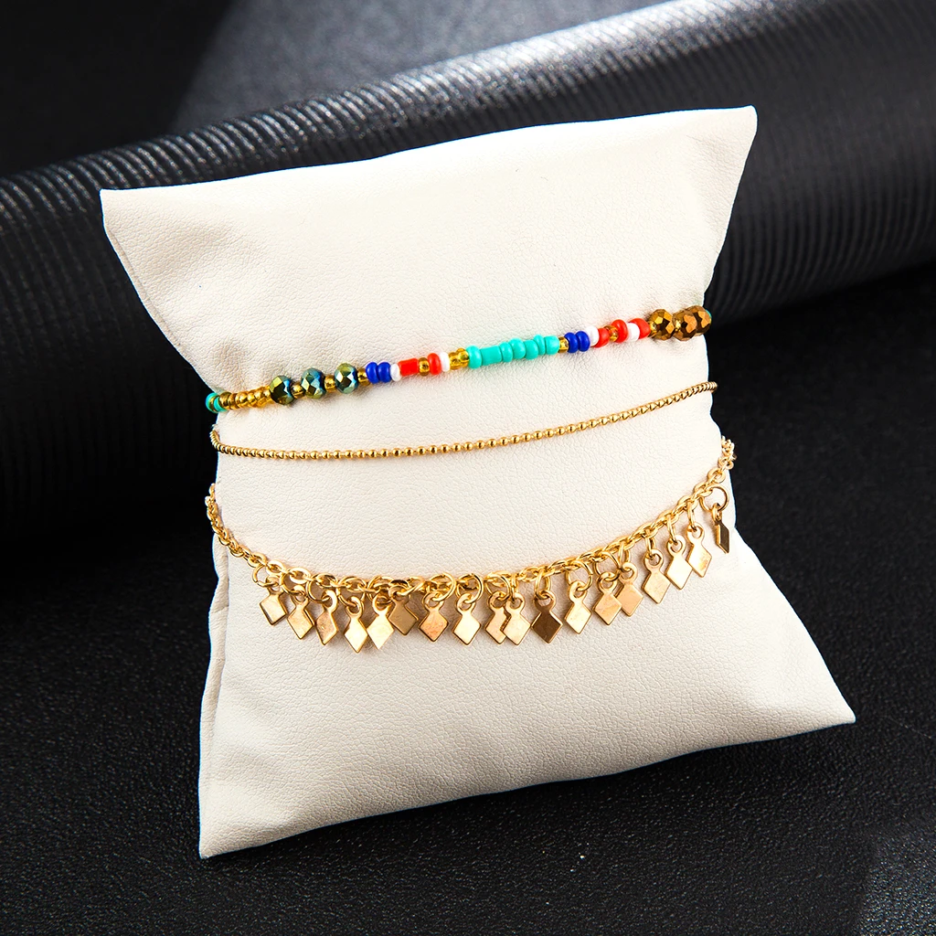 

Hot Sale Seads Beads Charm Bracelets for Women Gold Color Multiple Layers Link Chain Cuff Bracelet Bangles Vintage Party Jewelry
