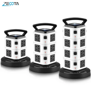

Multiple Power Strip Surge Protector Vertical Sockets 16 AC AU Outlet Electric Plug Socket with USB 1.8/2.8/4.8m Extention Cord