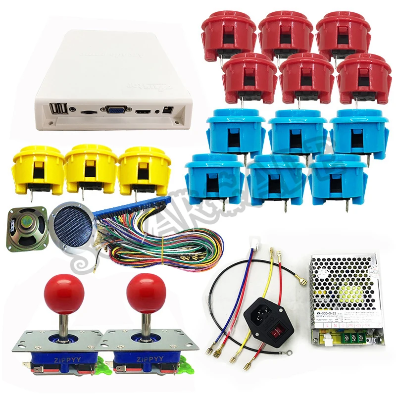 HDMI 1660 в 1 Jamma PCB игровая коробка DIY Аркадный Игровой Набор happ джойстик Переделанный OBSF-30 Кнопка питания jamma провод - Цвет: short zippy joystick