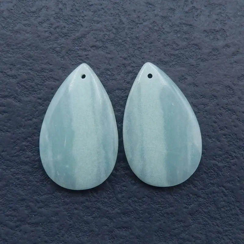 

Natural Stone Amazonite Gemstone Earring Bead 32x20x5mm 8g