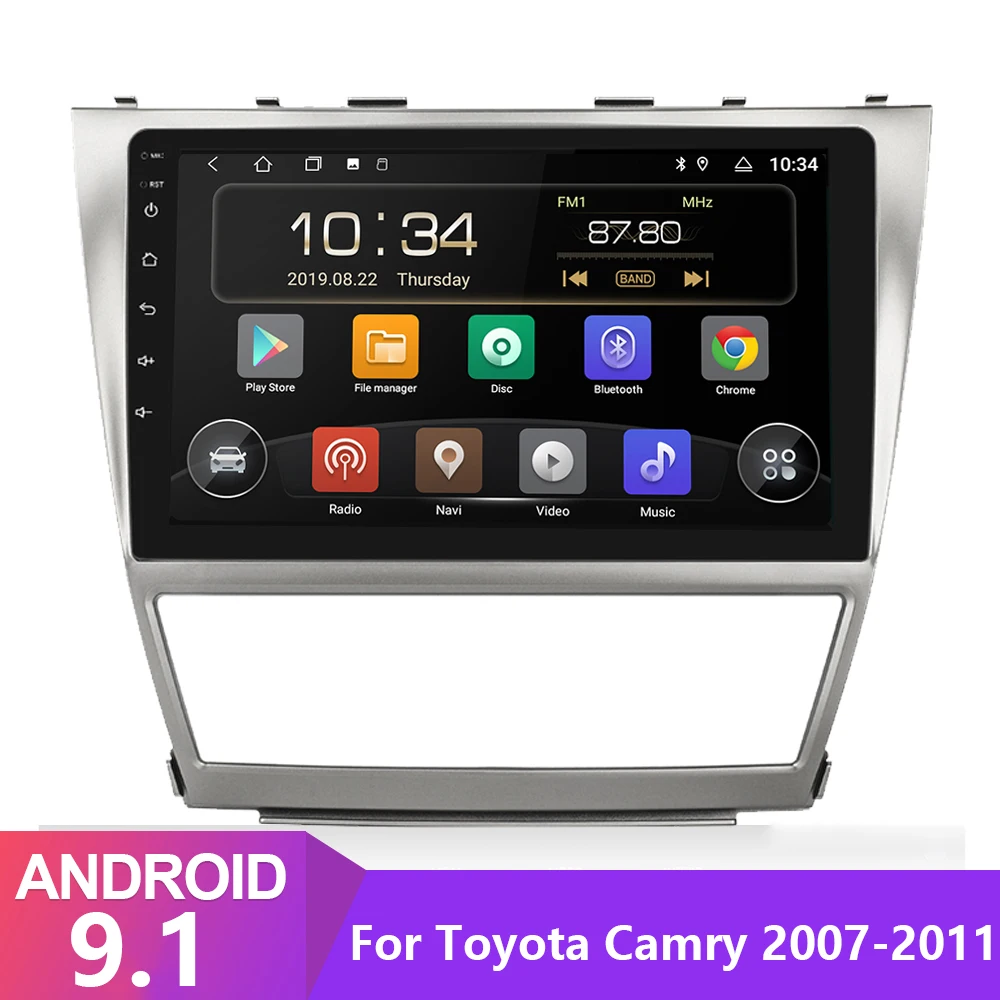 Автомобильный мультимедийный плеер Android 9 1 2 din для toyota camry 2007 2008 2009-2011с