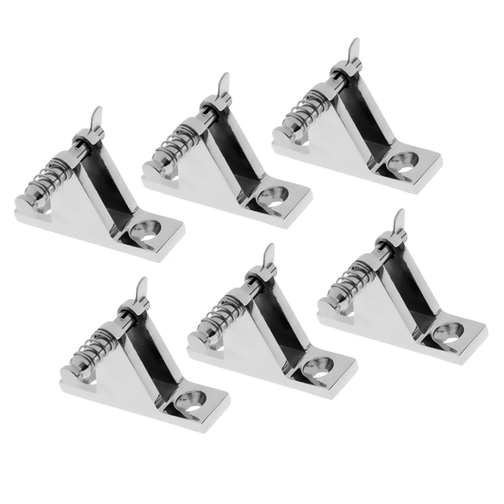 6x Stainless Steel 90 Degree Straight Boat Canopy Deck Hinge Mount Fitting