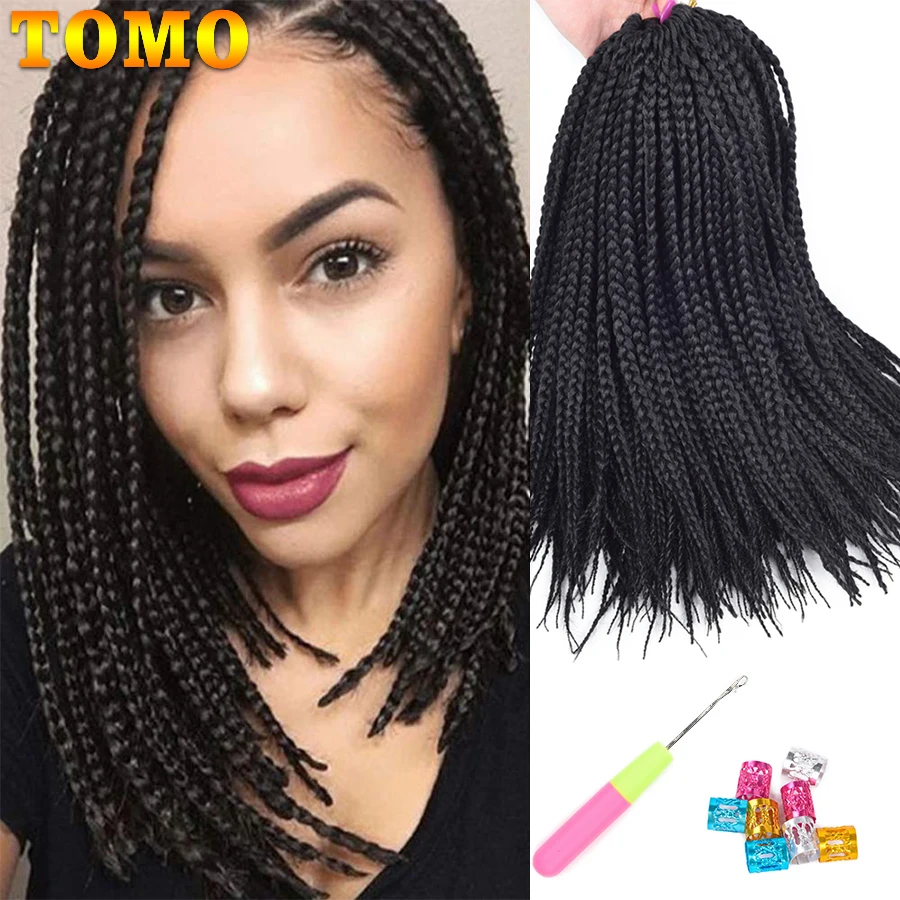 Tomo 14 18 22'' Medium Box Braid Crochet Hair Extensions Low Temperature  Fiber Ombre Synthetic Crochet Braids 22roots/pack - Synthetic Braiding  Hair(for Black) - AliExpress