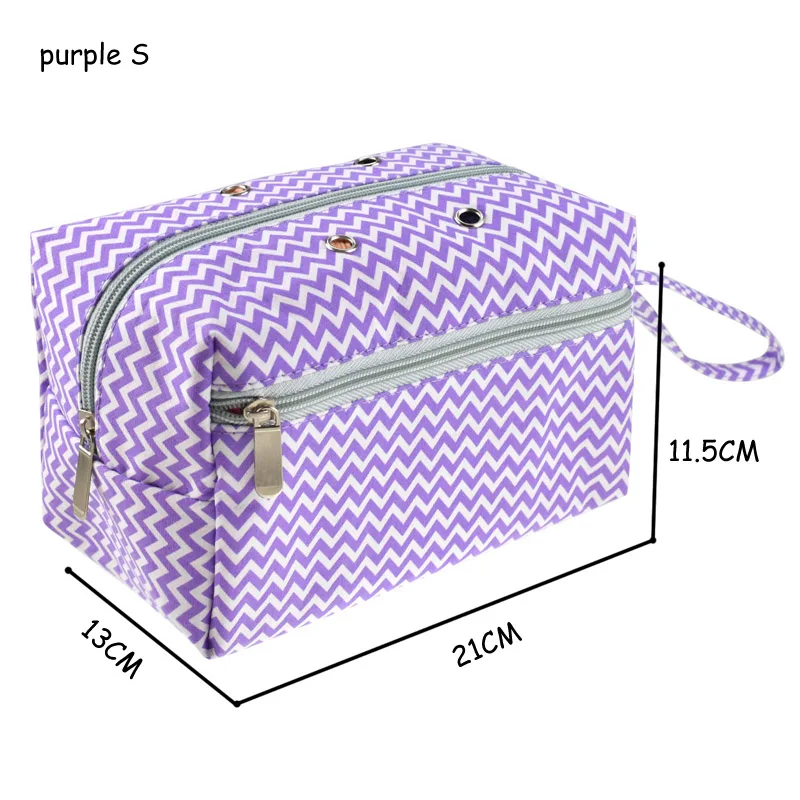 Рукоделие, сумка для хранения пряжи, органайзер, 2 размера, сделай сам, одежда, переносная, для дома, для ежедневного путешествия, с разделителем - Цвет: purple striped S