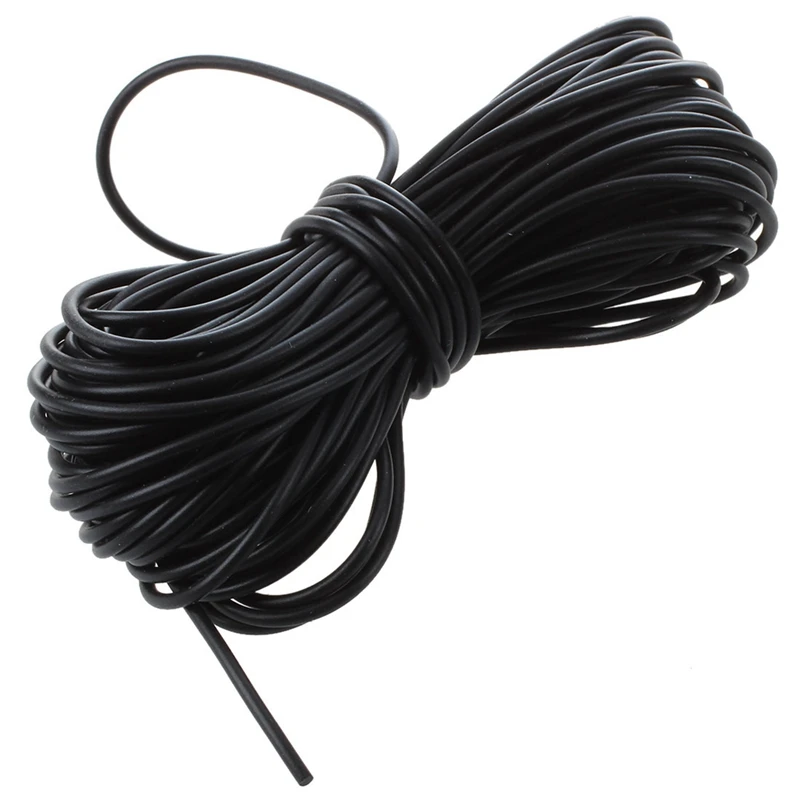 

10m Round Artificial Leather Cord Threaded String - Black