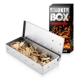 1Pc Barbecue Smoke Box Bbq Accessories Outdoor Stainless Steel Smoker Cold Smoke Box Barbecue Grill Smoking Barbacoa