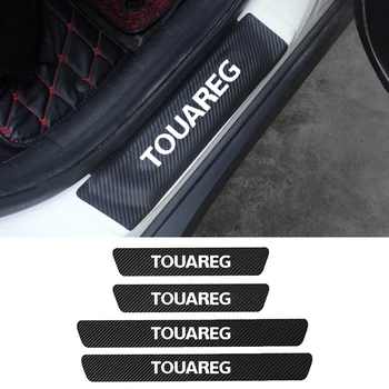 

4pcs PU Leather Car Door Sill Scuff Plate Guard Protector Sticker For Volkswagen VW TOUAREG 7L 7P CR7 2002-2018 2019 Accessories