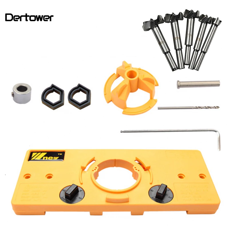 Concealed 35MM Cup Style Hinge Jig Boring Hole Drill Guide + Forstner Bit Wood Cutter Carpenter Woodworking DIY Tools | Инструменты