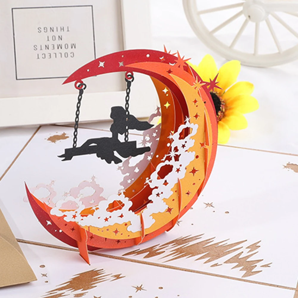  3D DIY Wedding Invitation Craft Holiday Hollowed Out Postcards Greeting Card Paper Party Home Foldi - 4000418725271