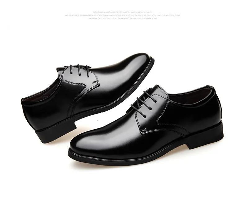 New Fashion Business Dress Men Shoes Classic Leather Men'S Suits Shoes Fashion Lace-up Dress Shoes Men Oxfords