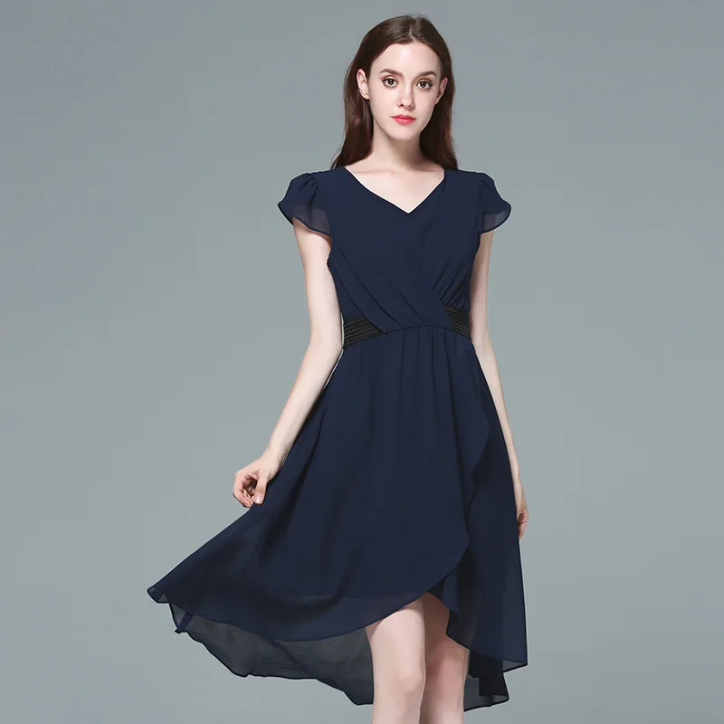 

[-Rebate Does Not Change] Large Size Chiffon Dress Women's Summer New Style Slimming Fashion WOMEN'S Dress