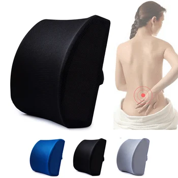 

Soft Memory Foam Car Lumbar Support Back Massager Waist Cushion Pillow For Office Seat Pillows Car Accessories Interior
