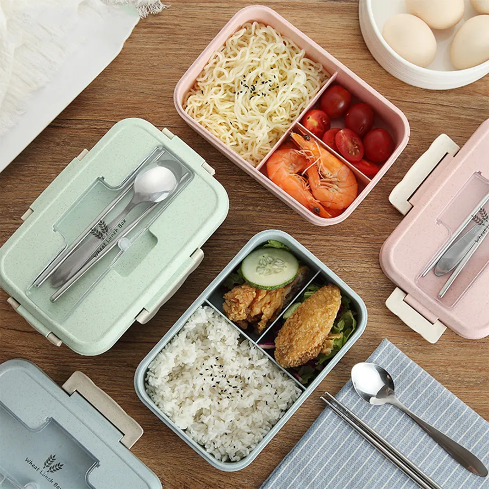 Экологичная коробка Bento 1000 мл студенческий Офис Открытый путешествия для взрослых детская коробка для завтрака микроволновая печь с подогревом пищевой контейнер для приготовления пищи