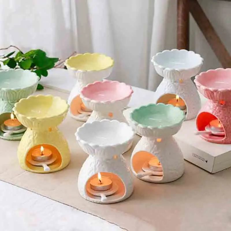 Большие основные характеристики керамики свечи для ароматерапии аромогорелка лампа домашний декор Аромалампа с держателем свеча лист лотоса