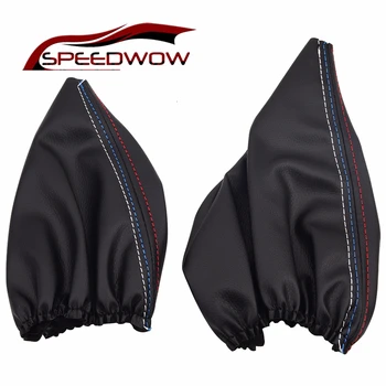

SPEEDWOW Car Shift Hand Brake Cover Case Vehicle PU Leather Gear Shift Knob Boot Collar For BMW E46 3 Series E36 M3(1991-1998)
