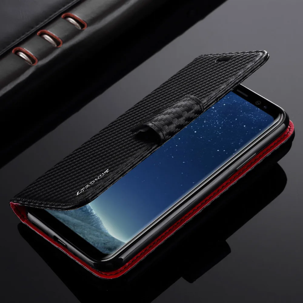 LLZ. COQUE из углеродного волокна кожаный магнитный чехол-кошелек для S10e чехол для samsung Galaxy S7edge S8 S9 Plus Note9 Note10 Pro Capas