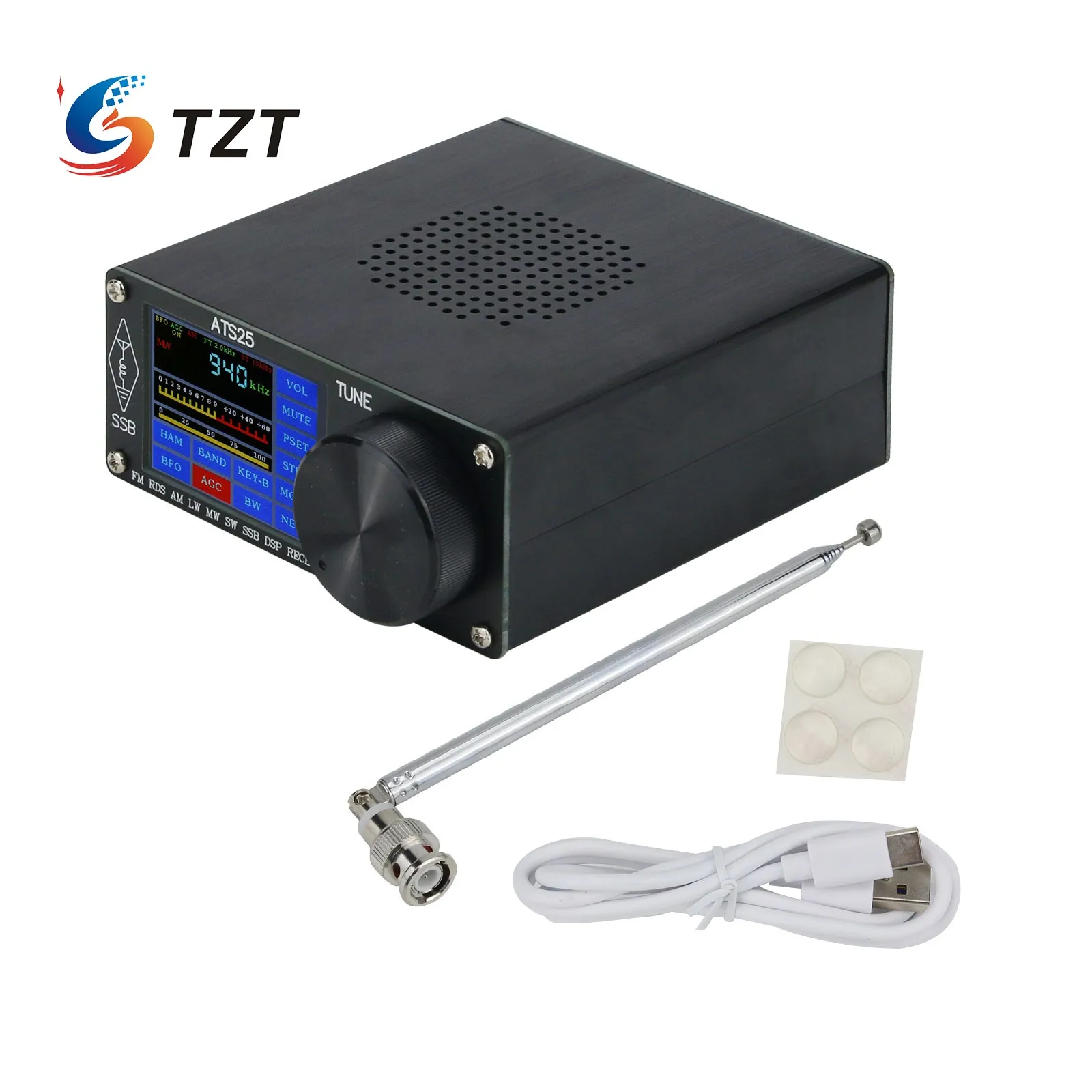 TZT SI4732 ATS-25 Универсальный радиоприемник FM LW(MW SW) SSB + 3 5-дюймовый сенсорный