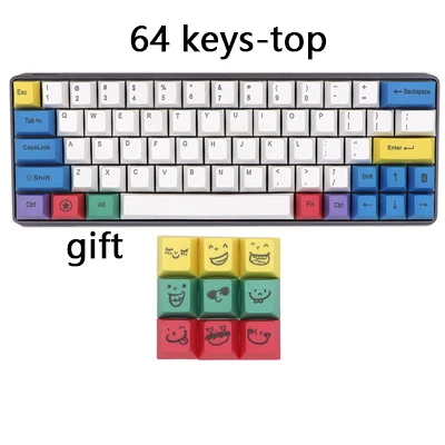 Механическая клавишная крышка s PBT Мел Набор цветная клавишная крышка GH60 FFC660 64 клавиши 87 eys 104 ключи 108 клавишная крышка - Цвет: 64keys top