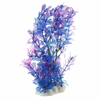 

Artificial Plastic Water Plant Purple-blue Deco of Aquarium