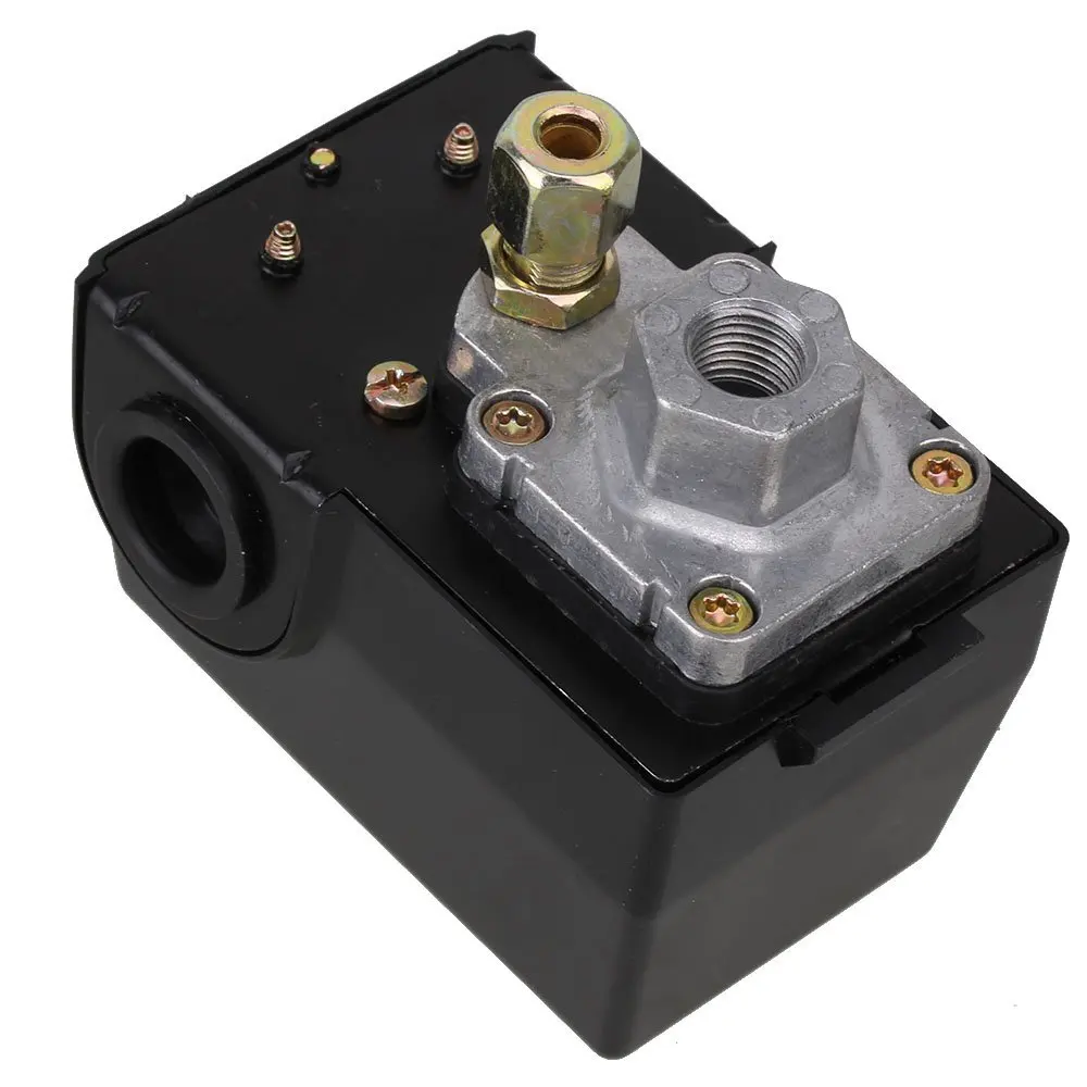 

Horizontal Type Replacement Part 1 Port SPDT Air Compressor Pump Pressure On / Off Knob Switch Control Valve 130-174 PSI AC240V