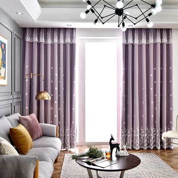 

Luxury 2 Layers Blackout Curtain Cloth Curtain embroidered Tulle Curtain for Living Room Bedroom Window Curtain Drapes 1 Panel