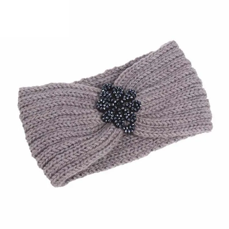 

Winter Knitted Headbands For Women Girls Rhinestone Hairbands Turban Headwrap Keep Warm Hair Accessories