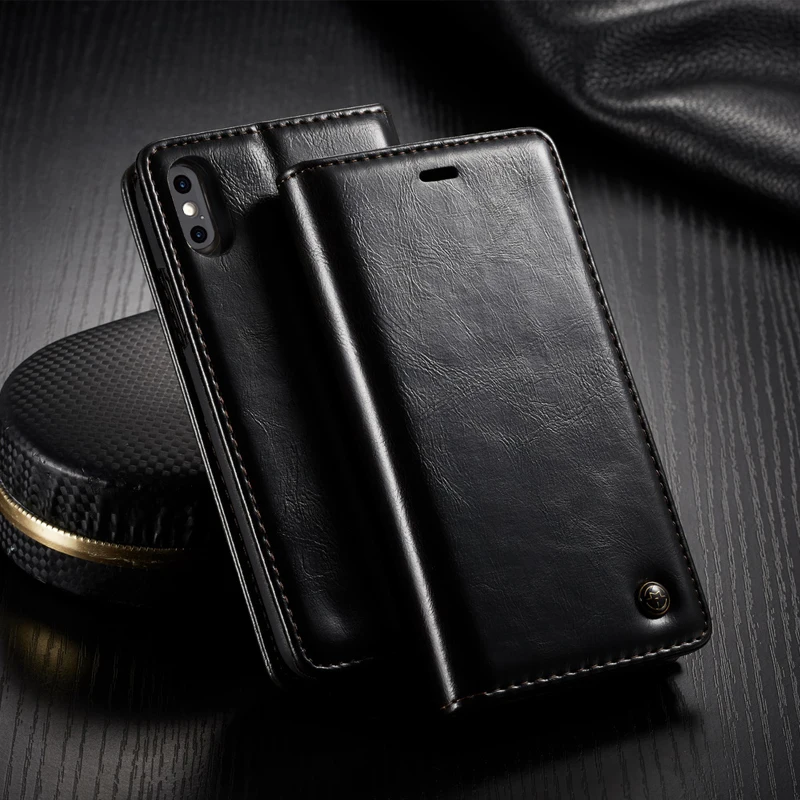 

CaseMe Luxury PU Leather Magnetic Flip Case For iPhone XS Max XR X Case Wallet Card Holders For iPhone 8 7 6 Plus Case Cover