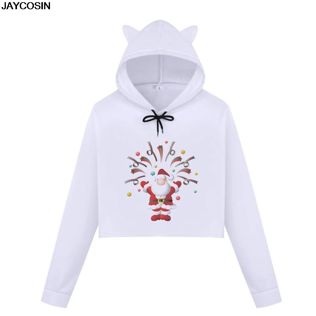 

KLV Women 2019 Ugly Christmas Sweatshirt Vacation Santa Elf Funny Christmas Fake Hair Jumper Autumn Winter Top new hot sale 9912