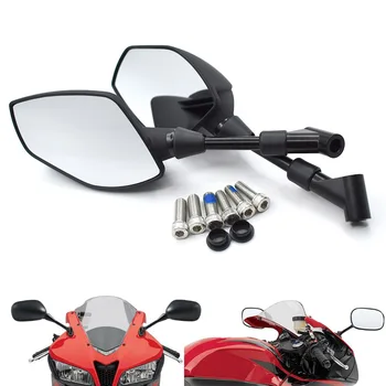 

Universal 8mm 10mm motorcycle mirror Black Side Rearview Mirrors for KAWASAKI ZX636R ZX6RR ZX6R ZX-6 ZX10R Z1000SX NINJA 1000
