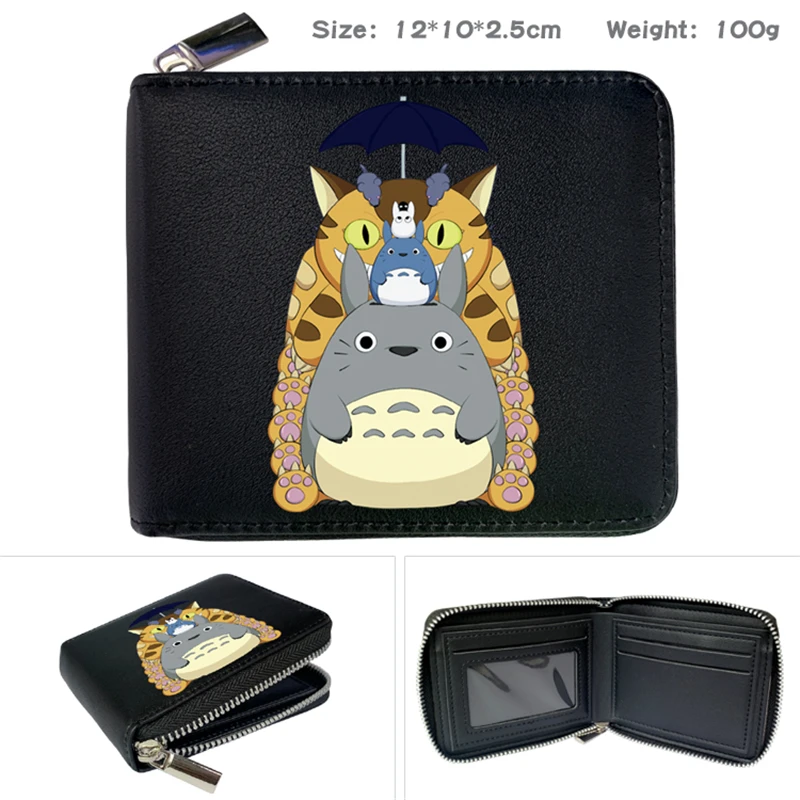 PU Anime Cartoon My Neighbor Totoro Wallet Short Purse for Student Whit Credit Card Holder 
