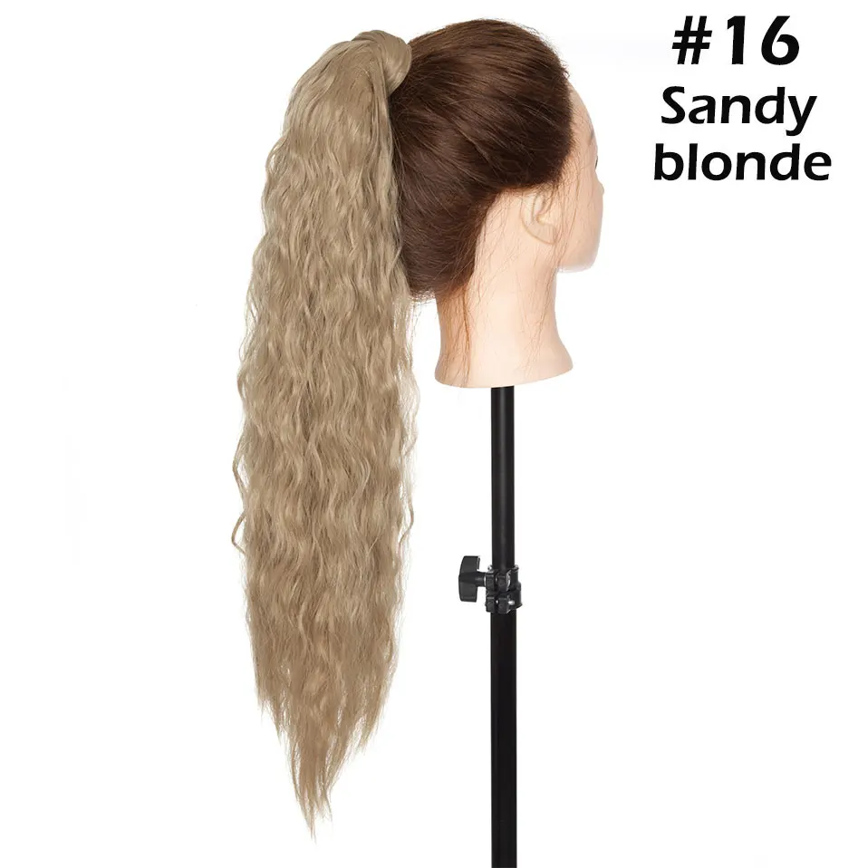 sandy blonde S-noilite, 20 дюймов, заколка, конский хвост, пушистые волосы, обертывание, волнистый хвост, волосы с липучкой, синтетические волосы для женщин, 12 цветов - Цвет: sandy blonde