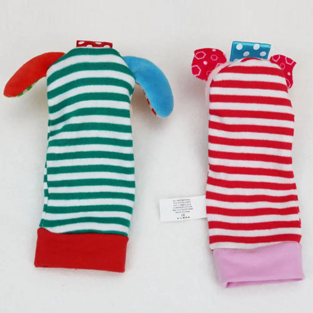 Kuulee 4 шт./компл. для младенцев с мультяшным принтом одежда для малышей ткань игрушка свинка собака колокольчик на запястье и носки