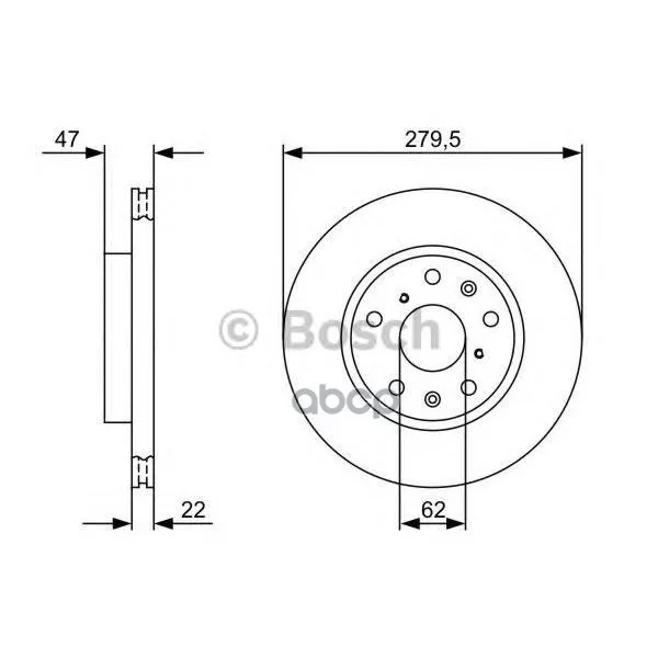 Диск Тормозной Fiat: Sedici 06- Suzuki: Sx4 06- Bosch арт. 0986479403