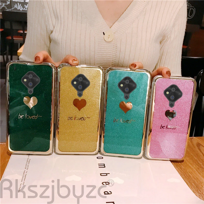 Love Heart Case For VIVO V15 V17 x27 Pro Glitter Bling Phone Y17 Y19 Y91 Y95 U3 IQOO neo Soft TPU Silicon Cover | Мобильные телефоны