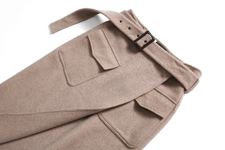 Mozuleva 2020 Handmade Double-Sided Wool Skirt 2020 New Woolen Skirt Skirt Skirt Autumn   Womens Dress Knee-Length Skirt
