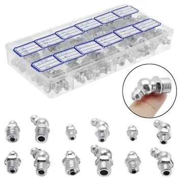 

130x Hydraulic Grease Nipples Fitting Metric Imperial BSP UNF M6 M8 M10 45°