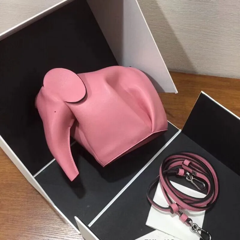 

Spring and summer 2019 fashion mini rabbit bag elephant bag leather one shoulder straddle female bag designer walking bag