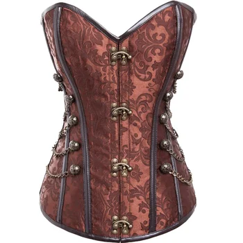 

Steel-bone Palace Corset Court Sexy Lingerie Underwear Leather Toning Bodice Jacquard All-Steel Bone Corset