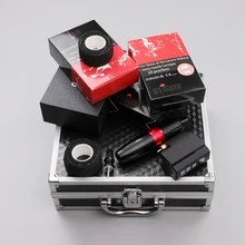 Полный комплект татуировки моторная ручка машина для татуировки чернила беспроводной источник питания Иглы для татуировки ручка повязка крышка коробка для переноса инструменты