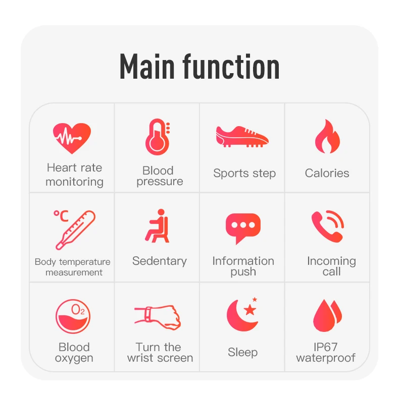 Fitness Tracker Body Temperature Heart Rate Blood Pressure Blood Oxygen Smart Watches with ECG PPG SPO2 for Old Men Women SP1