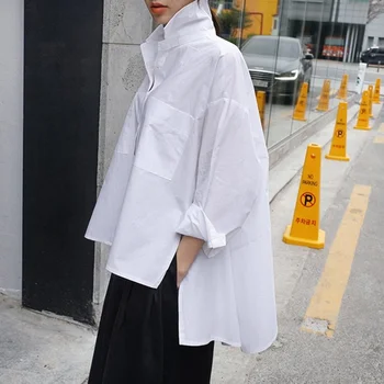 

2020 Spring and Summer New Shirt Female Korean Style Cotton Wild Casual Blouses and Tops Loose Pluz Size Women Clothing