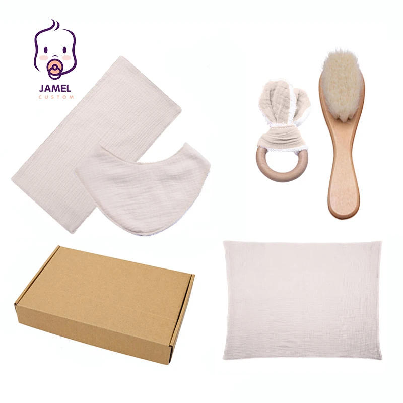 5PCS Baby Handkerchief Soft Absorbent Gauze Burp Cloth Kids Wipe Newborn Face Towel Bibs Feeding Bath Turban Brush | Мать и ребенок