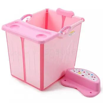 

Baby Bath Barrel Children's Bathing Bucket Baby Swimming Pool Baby Bath Tub Can Sit Lie Folded Home Plus Size Tub