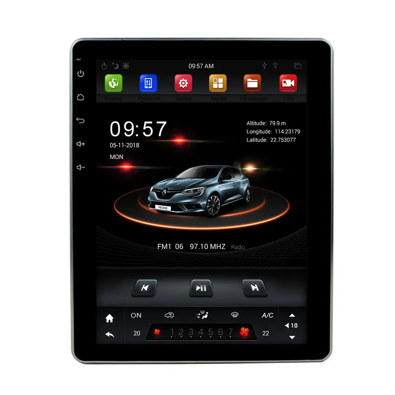 

9.7" Vertical IPS Screen Android 9.0 PX6 Car Radio 6 Core For Universal Audio 1024*768 Multimedia Player 4+64G Stereo DSP 4+32G