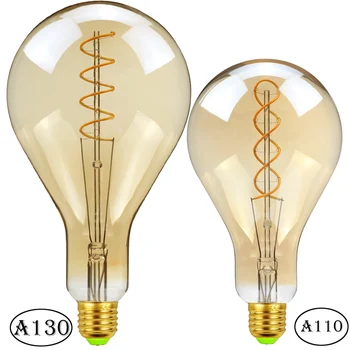 

TIANFAN Led Bulb Vintage Light Bulb Spiral Filament A130/A110 220V E27 4W Dimmable Decorative Bulb
