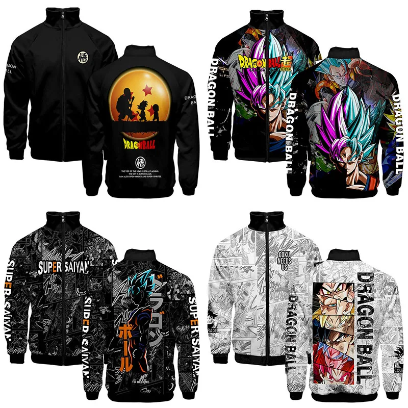 

Anime Son Goku 3D Stand Collar Hoodie Cartoon Dragon Ball Z Men Women Zipper Hoodies Jackets Long Sleeve 3D Super Sweatshirts
