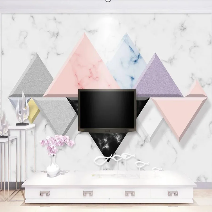 

Drop Shipping Custom 3D Wallpaper Mural 3D Stereo Nordic Minimalist Stone Pattern Geometric Background Wall Decoration Wallpaper
