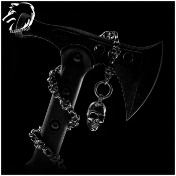 

304 Stainless Steel NEW Skull Whip Chain Self-Defense Necklace Beads Outdoor Survival Tactical EDC Tool Drop Shipping