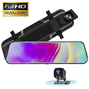 

10 inch Stream Media Car DVR Dual Lens HD 1080P Rear View Mirror Video Recorder Dash Cam