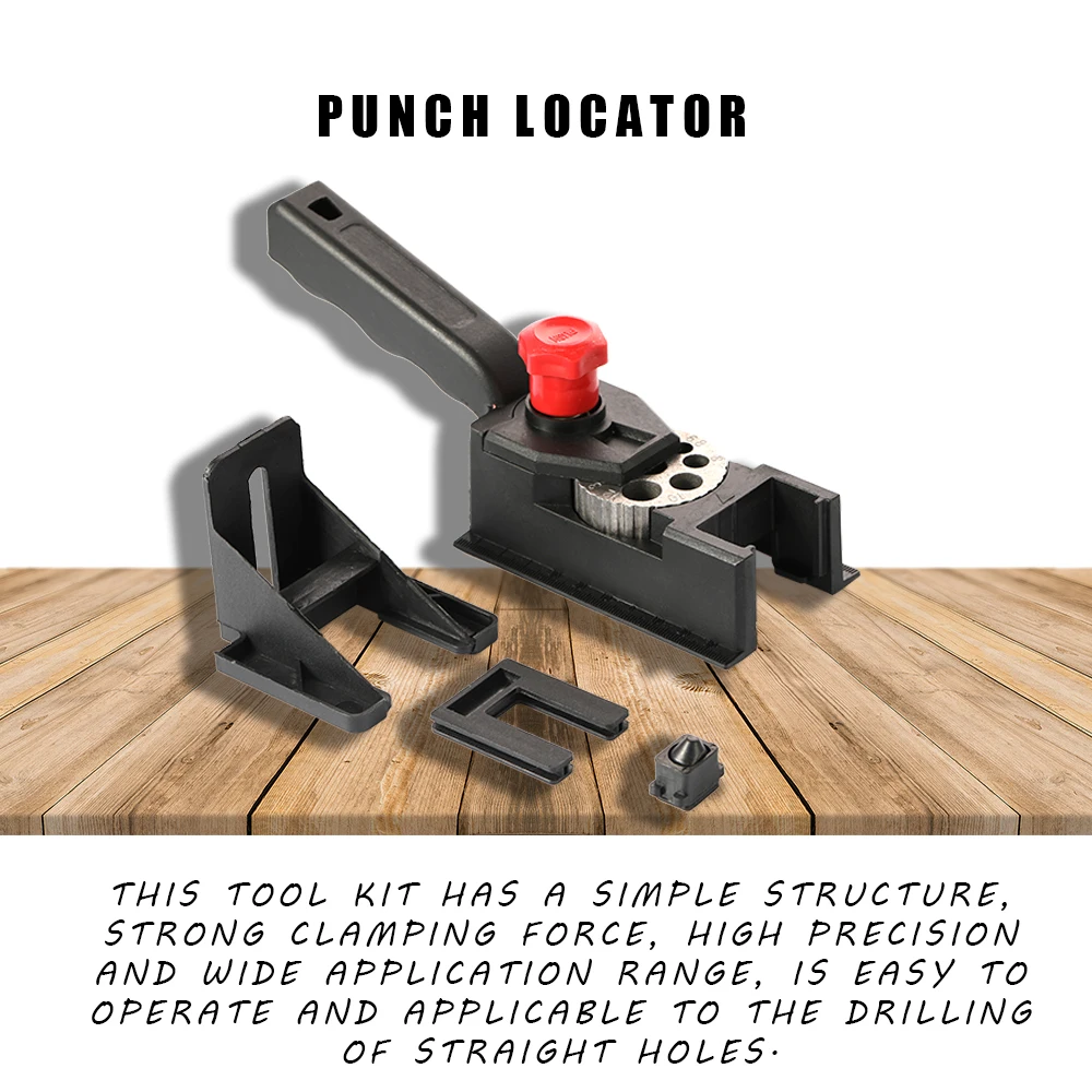Punch Locator Woodworking Punching Positioning Fixture Device DIY 3-12mm Bit Limit Ring Set with Scale Ruler